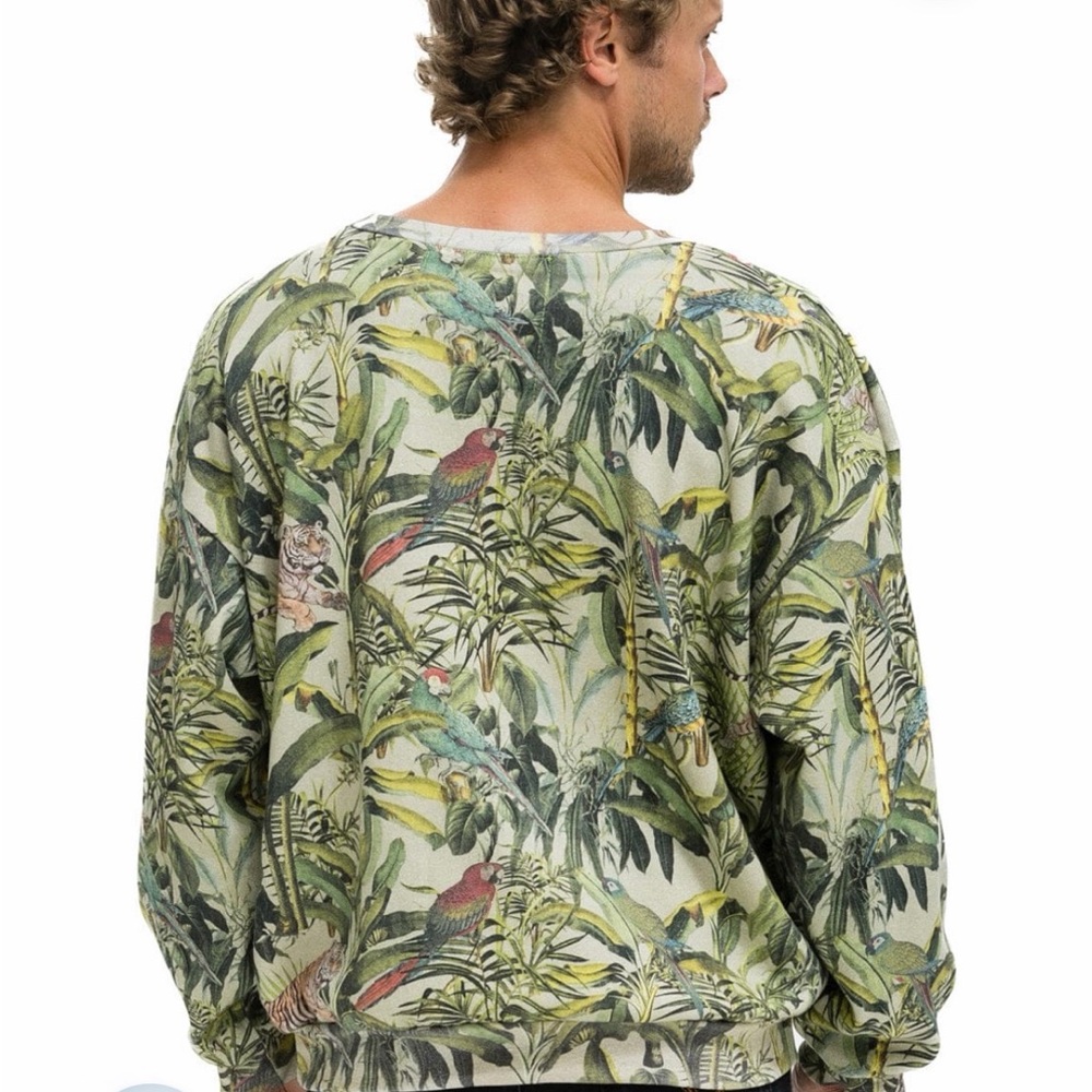 Aviator Nation Jungle Relaxed Crew sweatshirt - sand sz medium - Picture 6 of 10